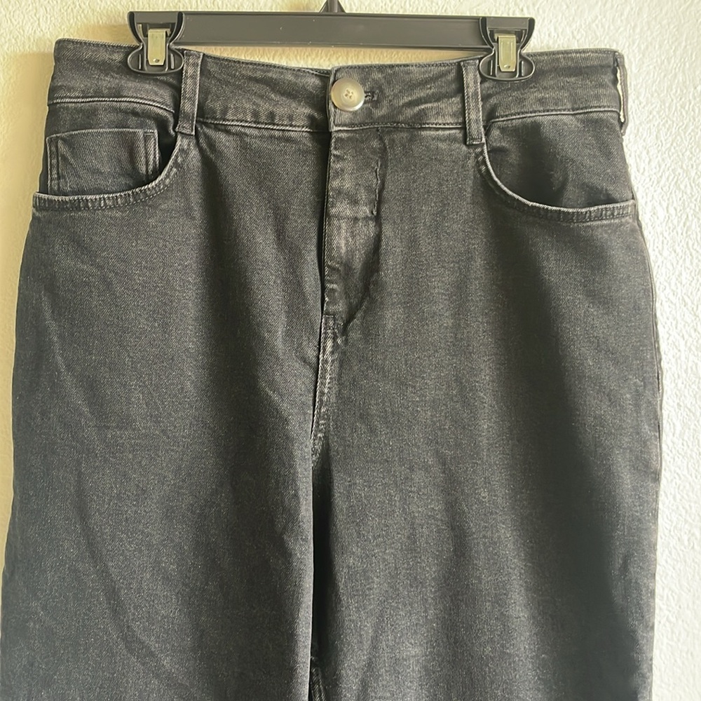 Anthropologie Pilcro The Skipper High-Rise Crop Wide-Leg Jeans Black 31 - Picture 6 of 10